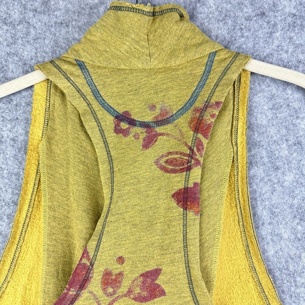 Scrapbook Originals Vest Top Womens M Gold Mustard Yellow Cutoff Sweatshirt Boho - Picture 8 of 11
